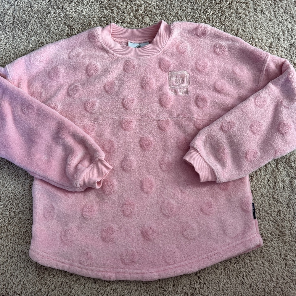 Disney Pink Polka Dot Kids Sweatshirt Size 10/12